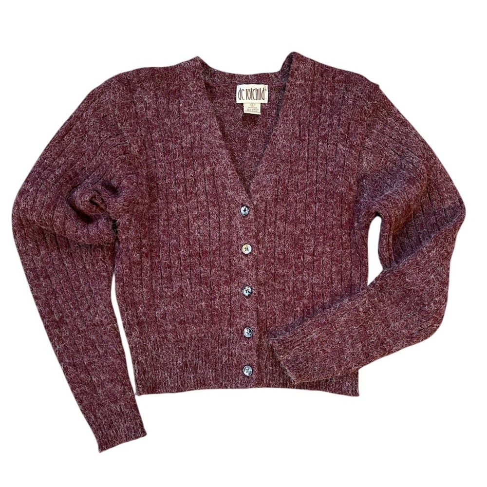 Vintage 90s/Y2K De Rotchild Cropped Cardigan Sweater Size L